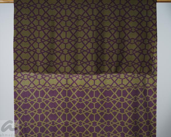 AHMADDY Seiden-Wollschal grasgrün violett